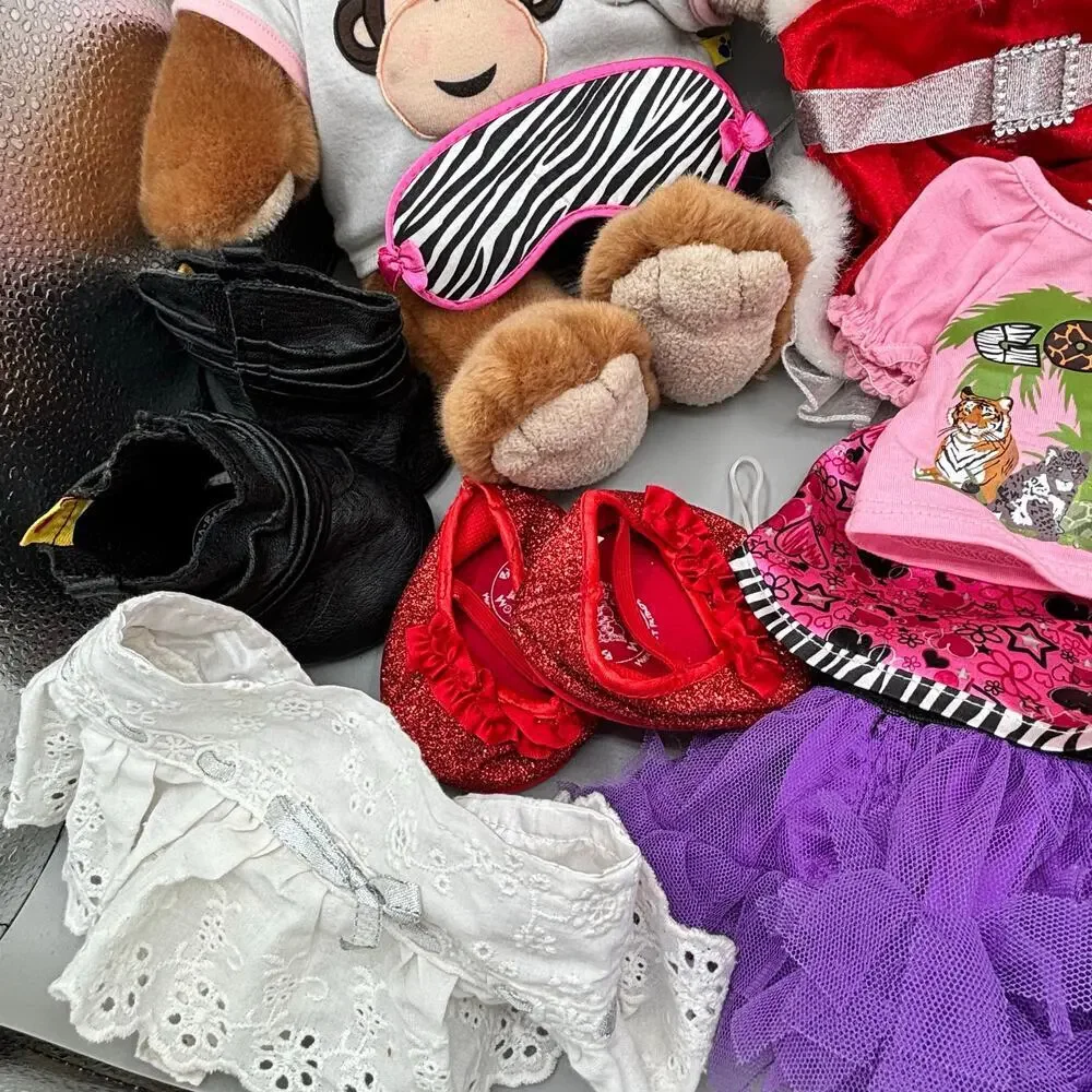 Build a Bear 2003 Vintage Floppy Bunny 11 Piece Clothing & Shoe Accessories Lot